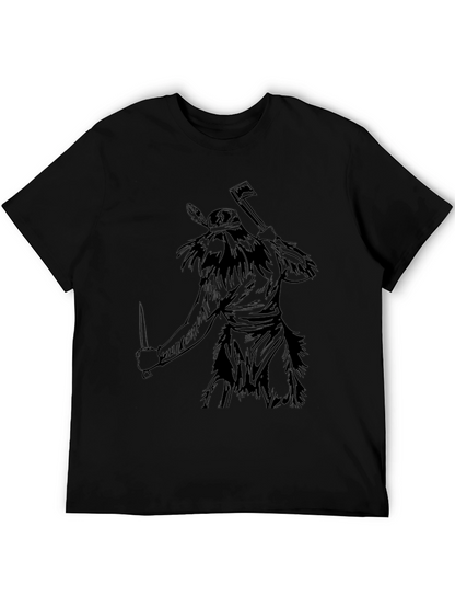 Native Warrior Graphic Tee - Black Cotton T-Shirt