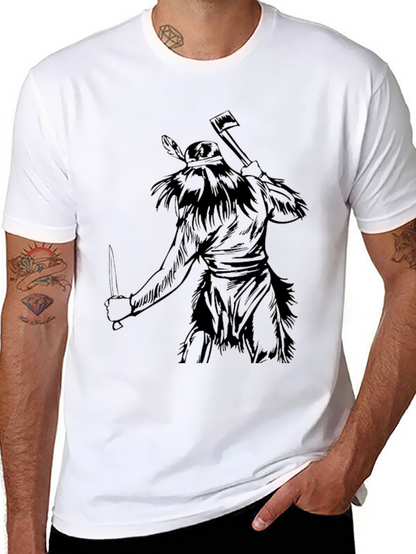 Native Warrior Graphic Tee - Black Cotton T-Shirt