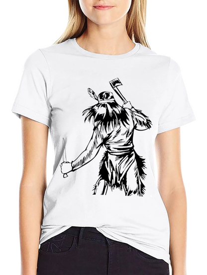 Native Warrior Graphic Tee - Black Cotton T-Shirt