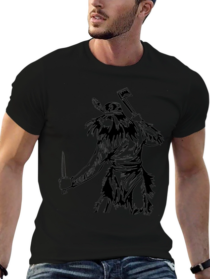 Native Warrior Graphic Tee - Black Cotton T-Shirt