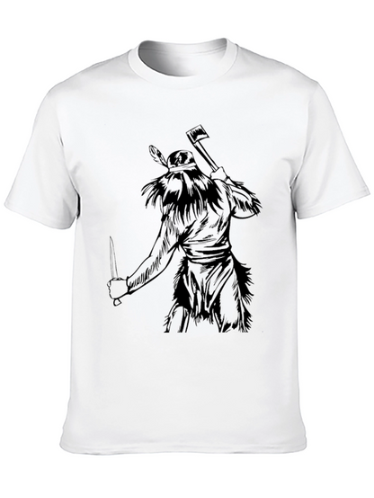 Native Warrior Graphic Tee - Black Cotton T-Shirt