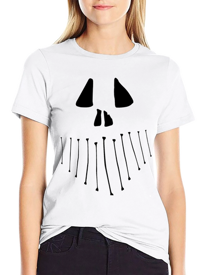 Spooky Face Graphic Tee - Halloween Style