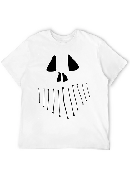 Spooky Face Graphic Tee - Halloween Style