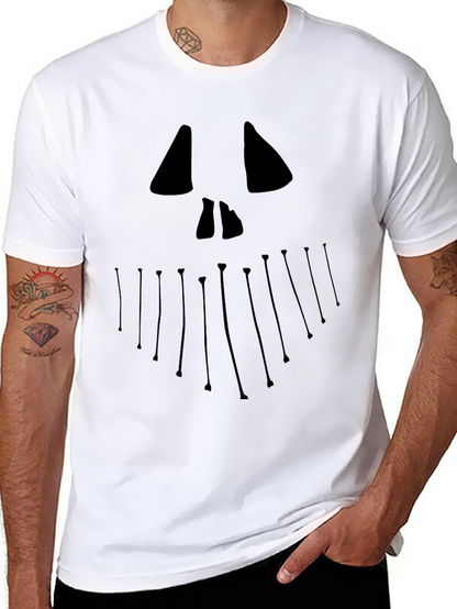 Spooky Face Graphic Tee - Halloween Style