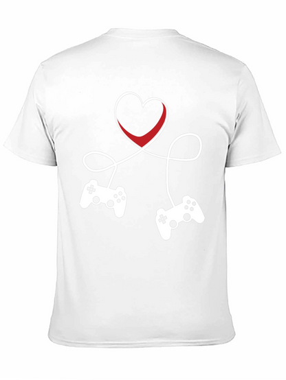 Gamer Love T-Shirt - Heart Connected Controller Design