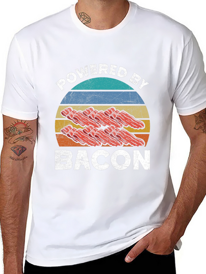 Powered By Bacon Graphic T-Shirt