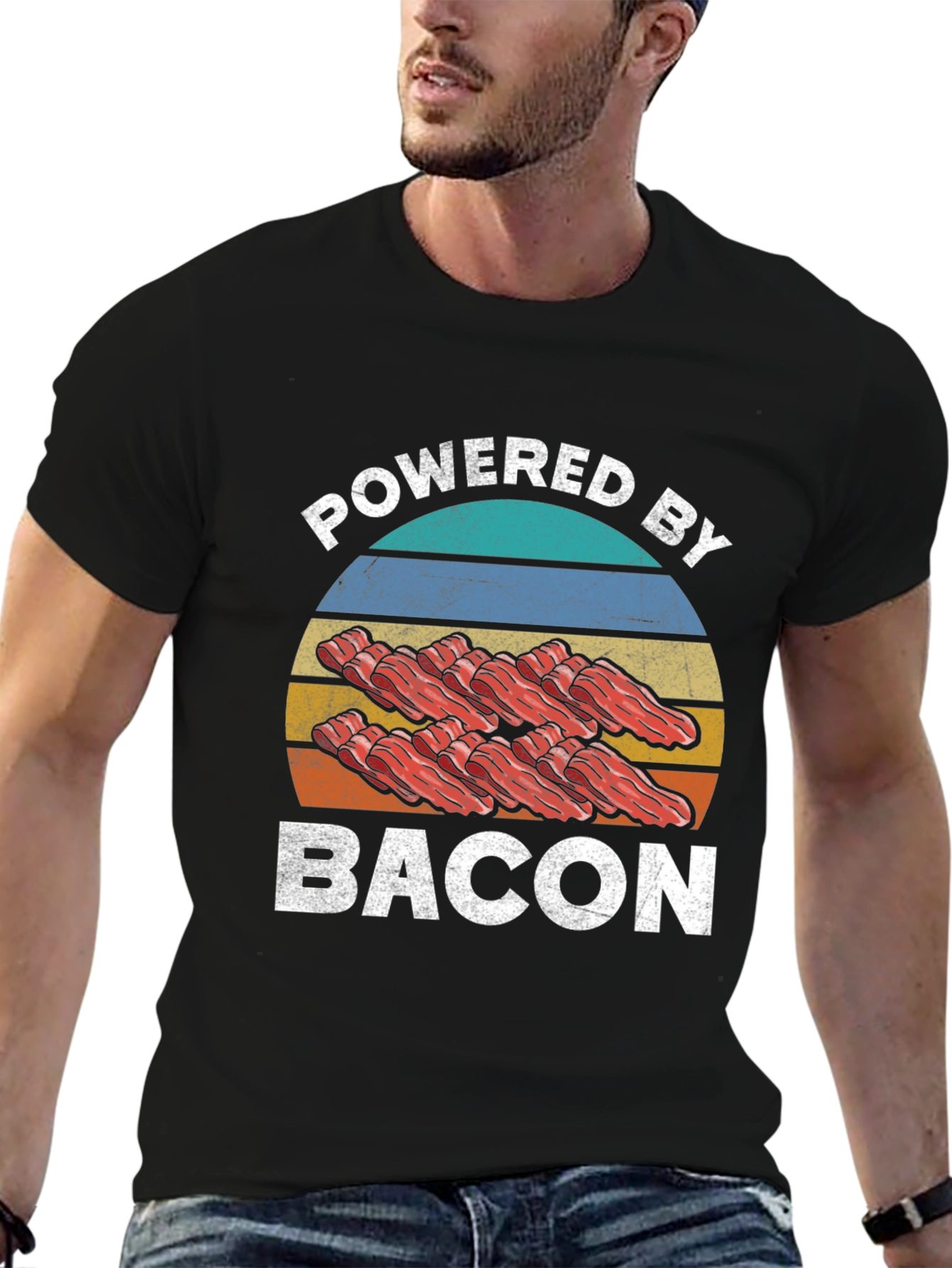 Powered By Bacon Graphic T-Shirt