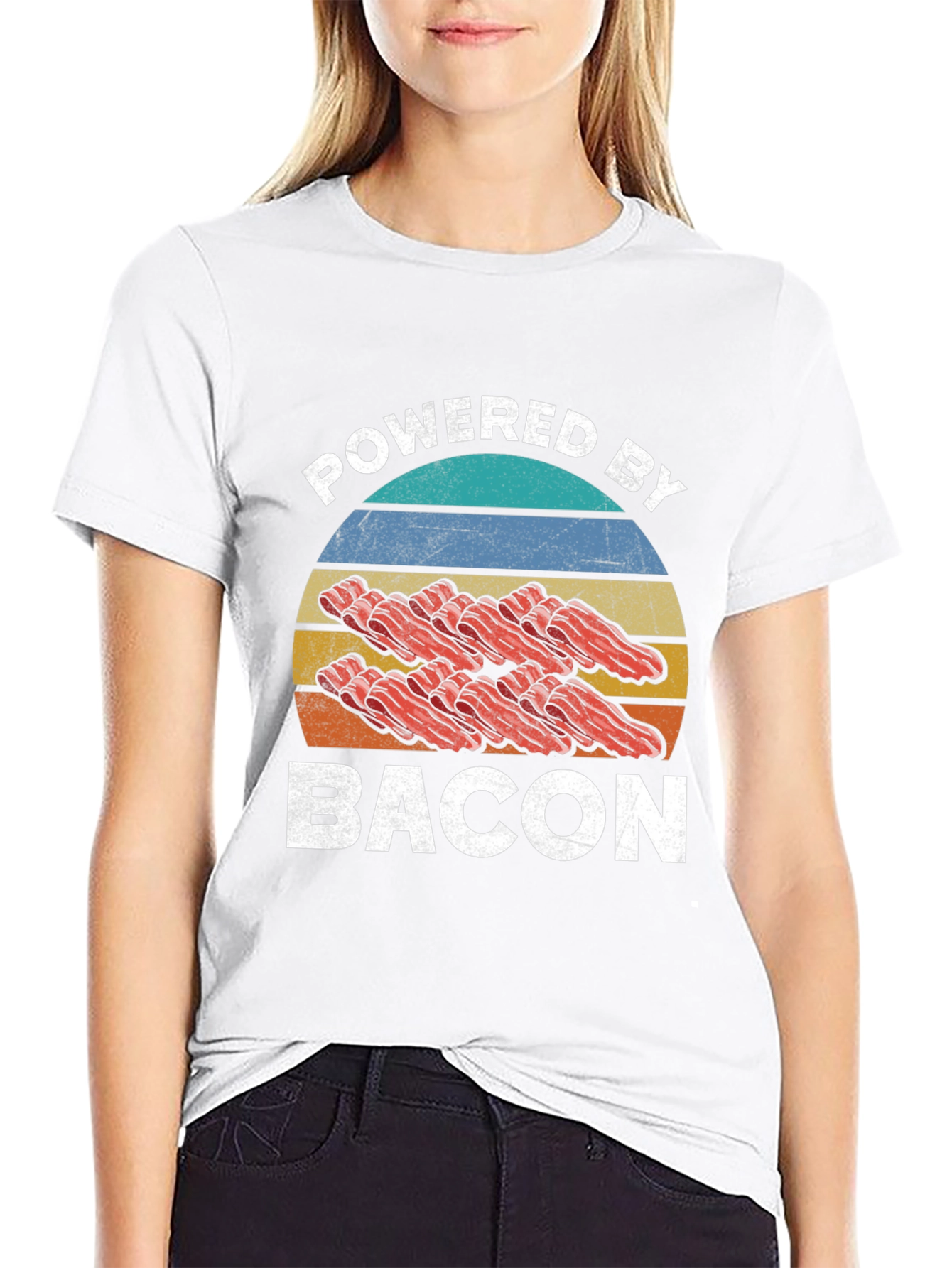 Powered By Bacon Graphic T-Shirt