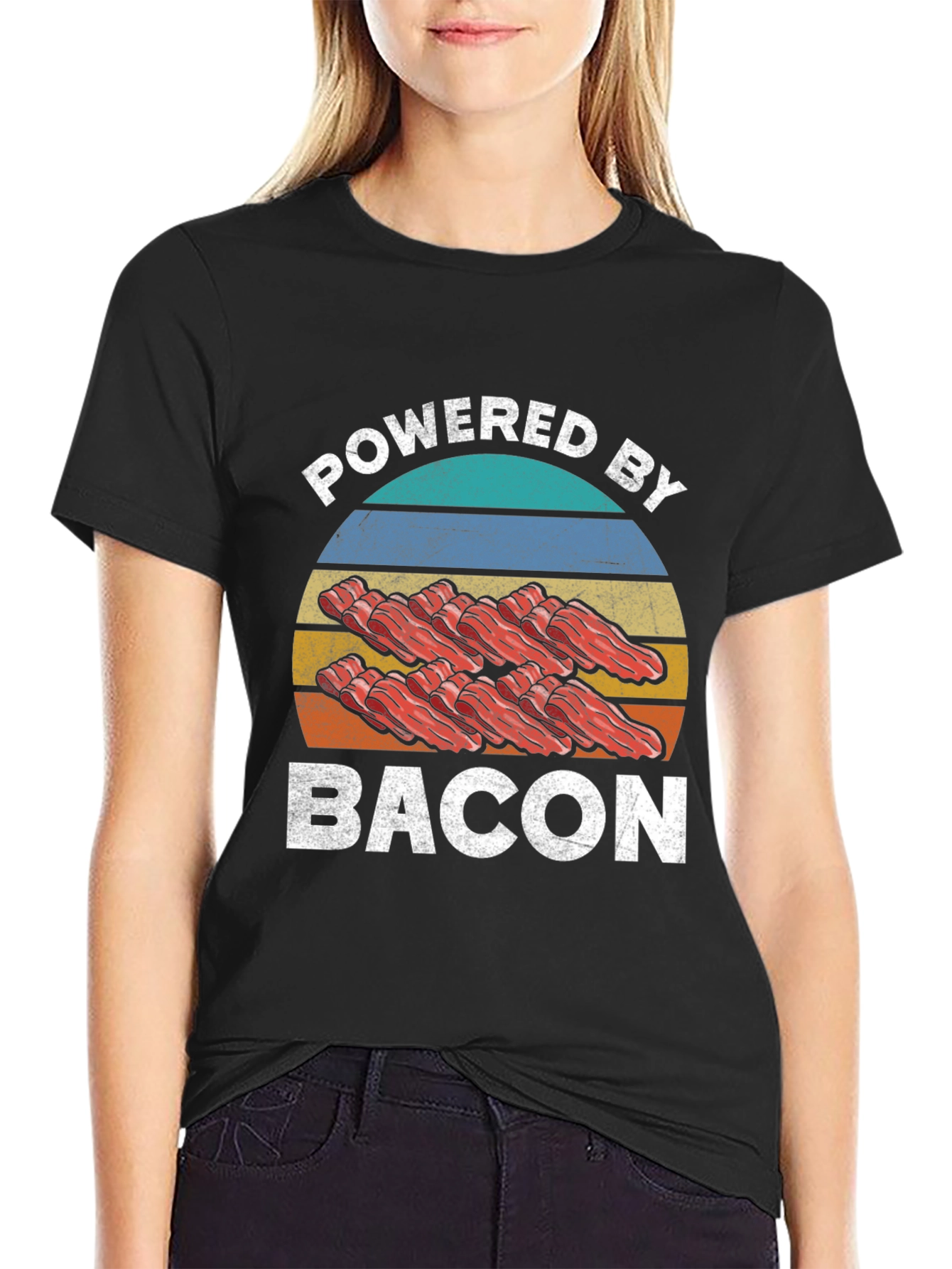Powered By Bacon Graphic T-Shirt
