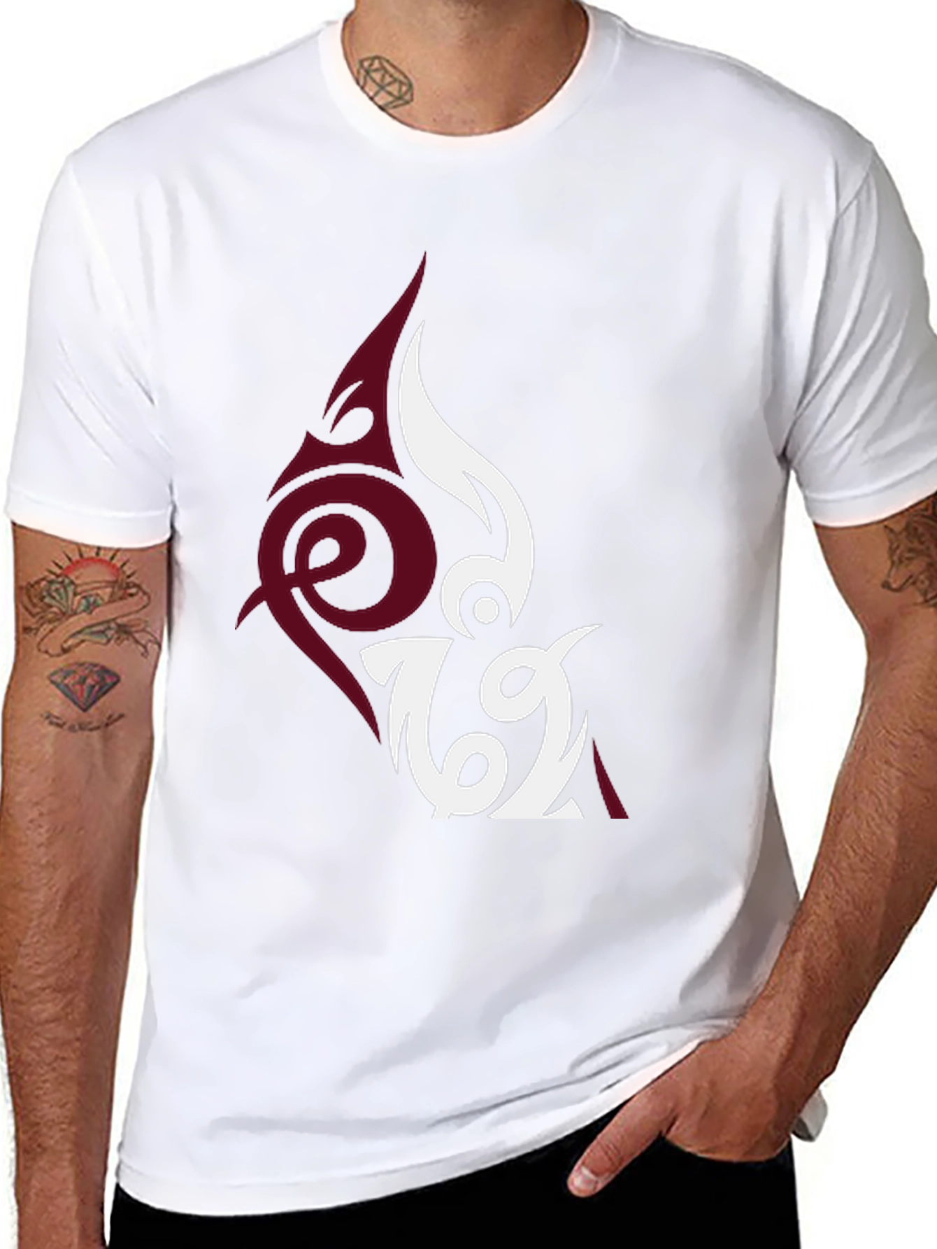 Unique Tattoo Inspired Graphic Tee - Black