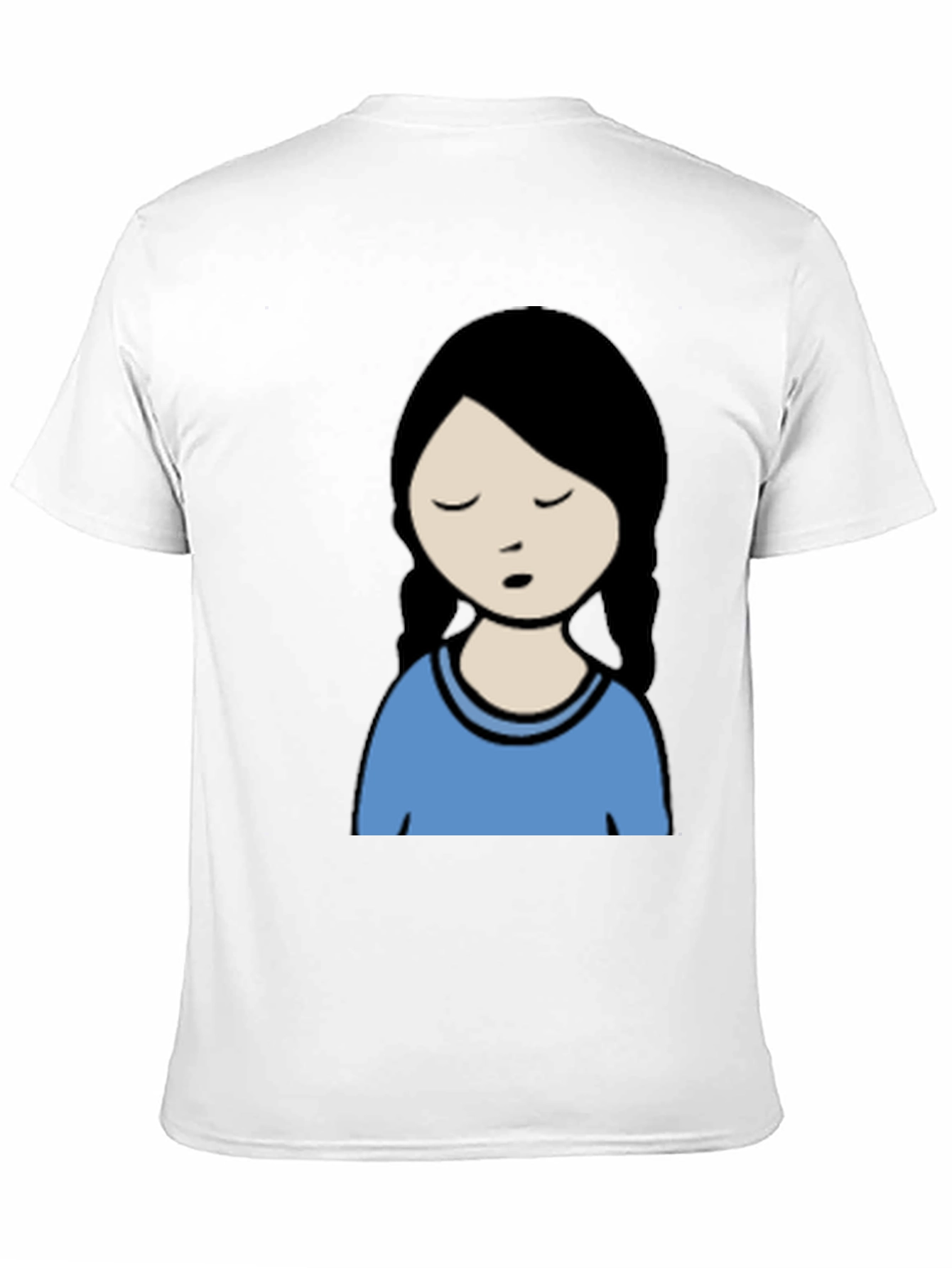 Cartoon Girl Graphic Black T-Shirt