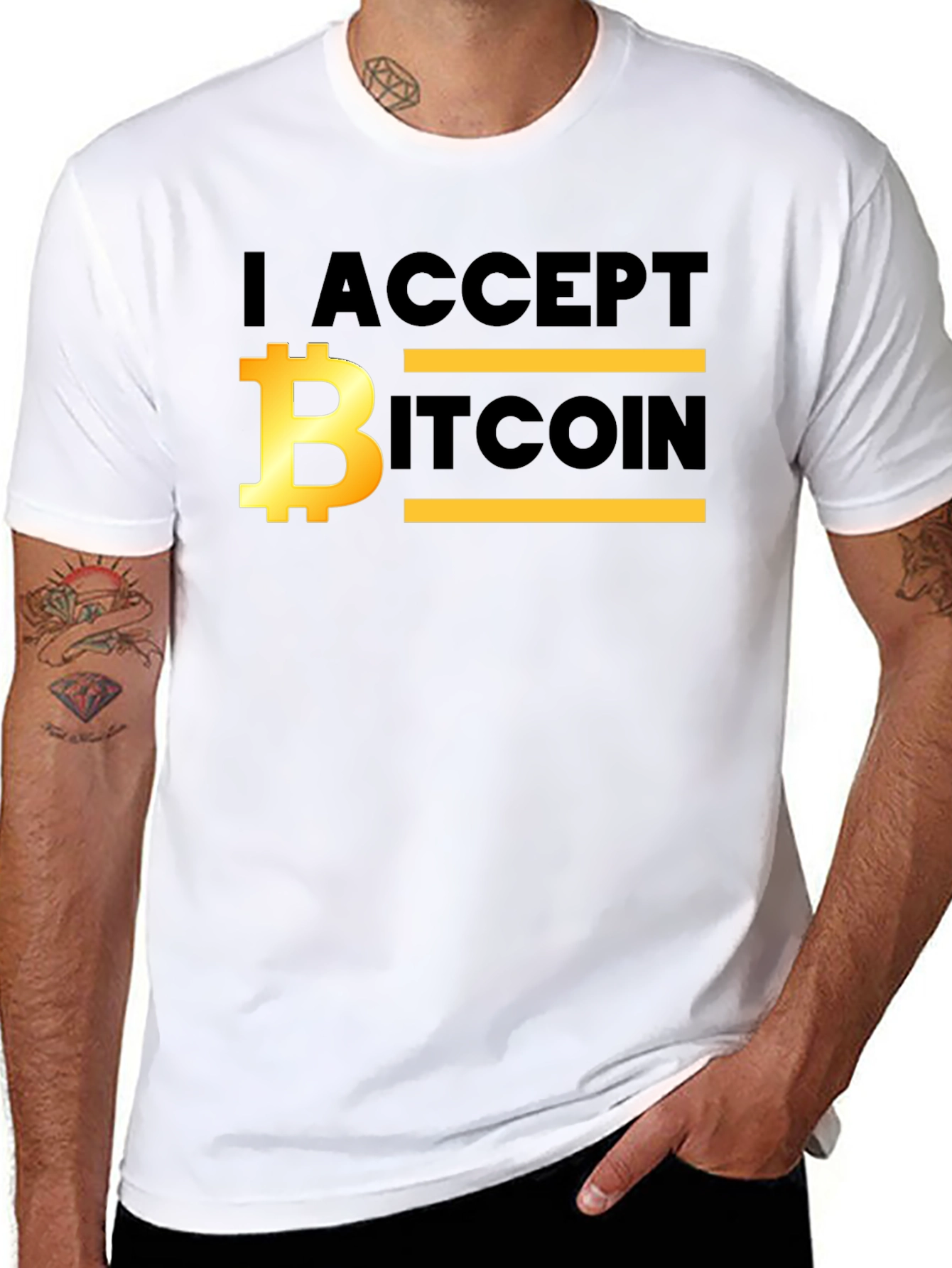 I Accept Bitcoin T-Shirt - Crypto Fan Apparel