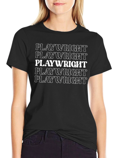 Playwright Tee - Black Crew Neck Graphic T-Shirt