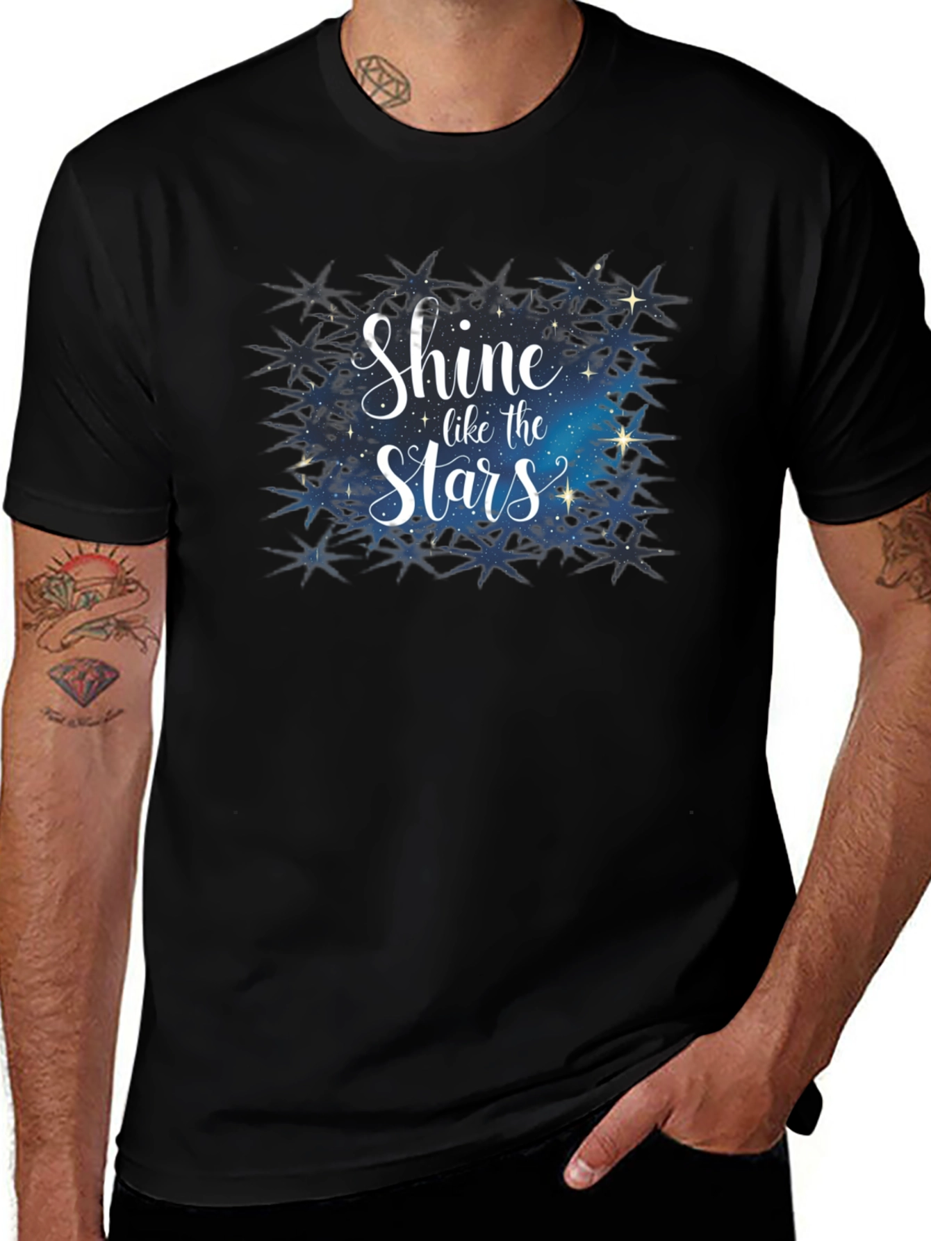 Shine Like the Stars Black Graphic Tee