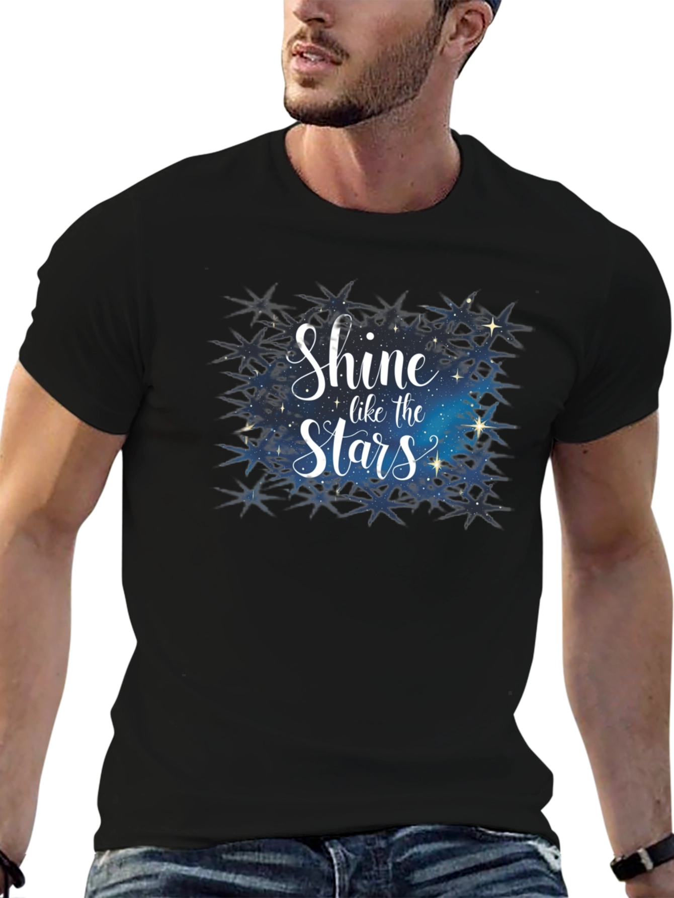 Shine Like the Stars Black Graphic Tee