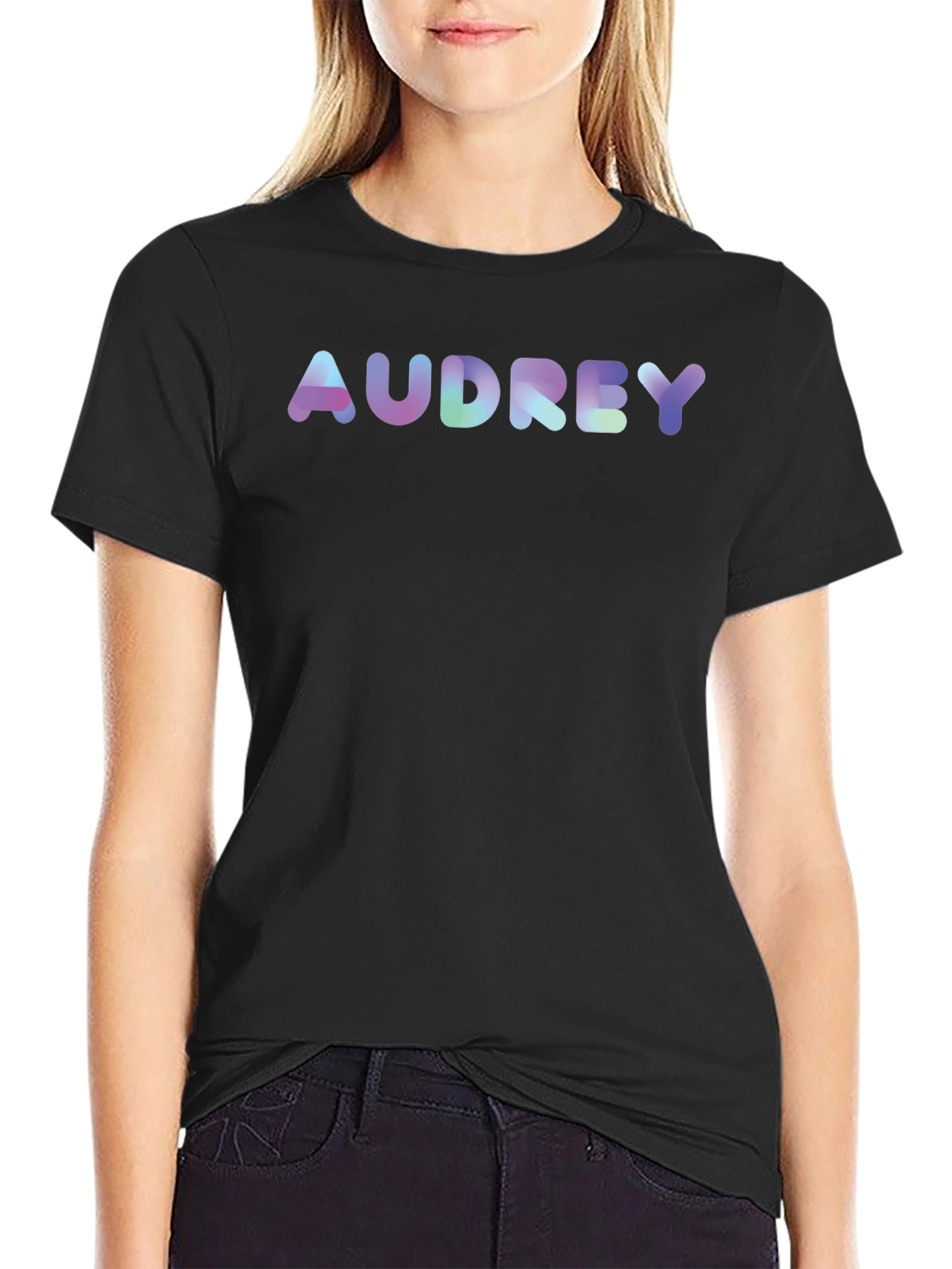 Audrey T-Shirt - Fun Bubble Font Tee