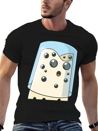 Cartoon Cheese Under Glass Graphic T-Shirt