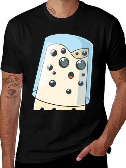 Cartoon Cheese Under Glass Graphic T-Shirt