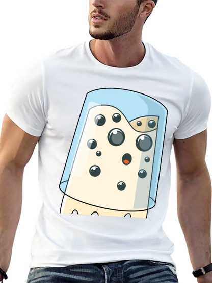 Cartoon Cheese Under Glass Graphic T-Shirt
