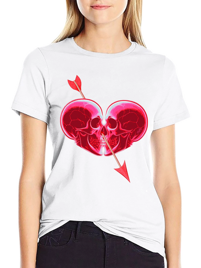 Skull Heart Arrow Graphic T-Shirt