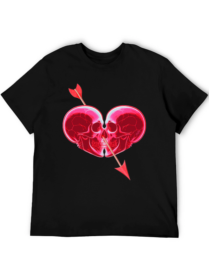 Skull Heart Arrow Graphic T-Shirt