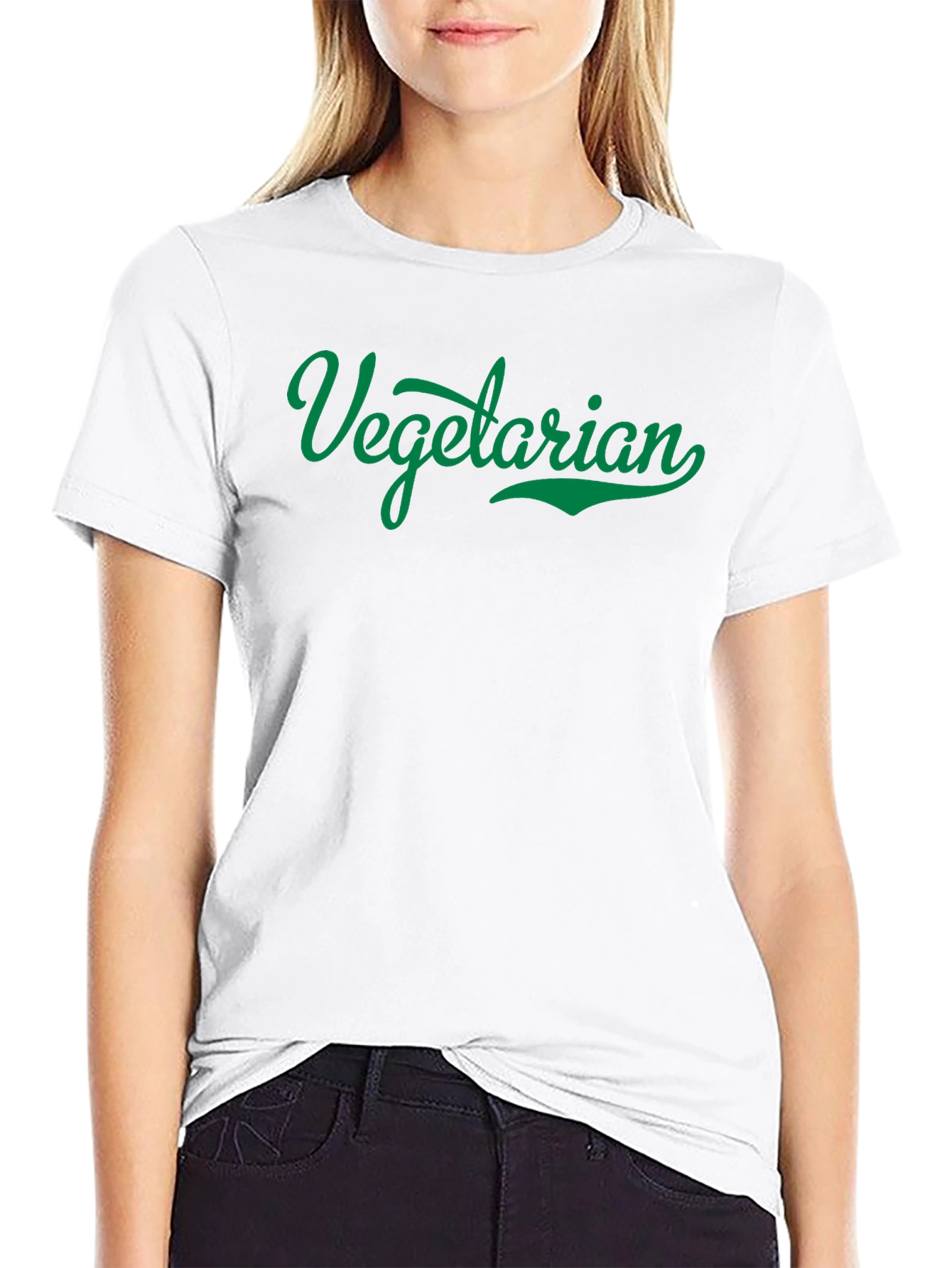 Vegetarian Graphic T-Shirt - Black