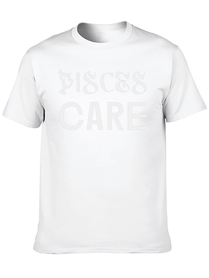 Pisces Care Graphic Print Black T-Shirt