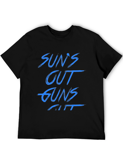 Suns Out Guns Out Black Graphic Tee