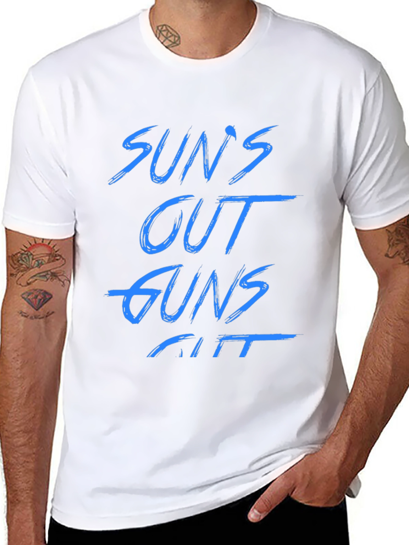 Suns Out Guns Out Black Graphic Tee