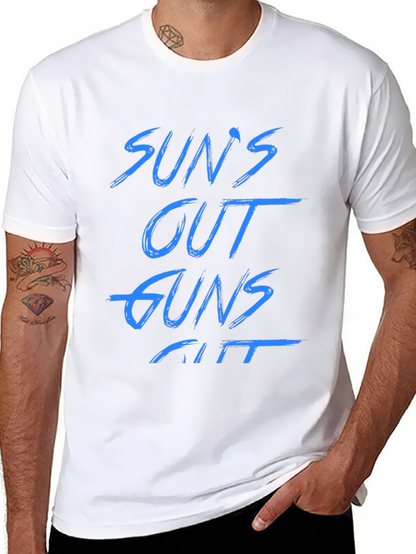 Suns Out Guns Out Black Graphic Tee