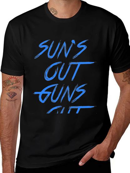 Suns Out Guns Out Black Graphic Tee