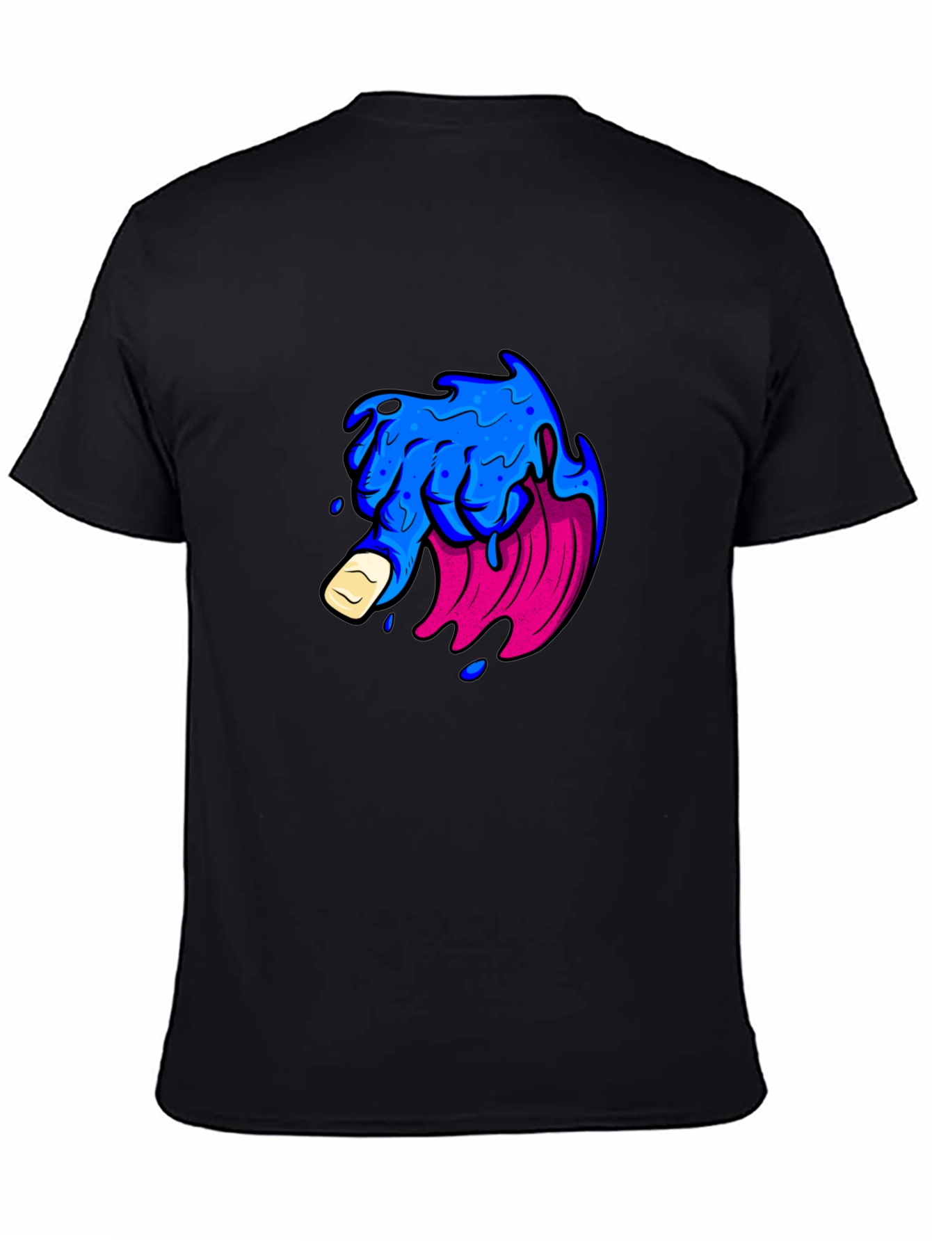 Mens Black T-Shirt with Graphic Design