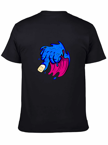 Mens Black T-Shirt with Graphic Design