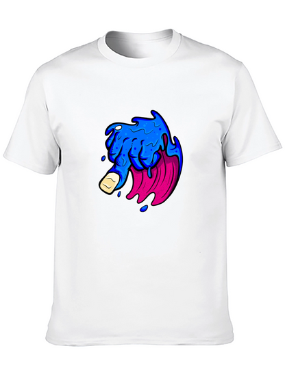 Mens Black T-Shirt with Graphic Design
