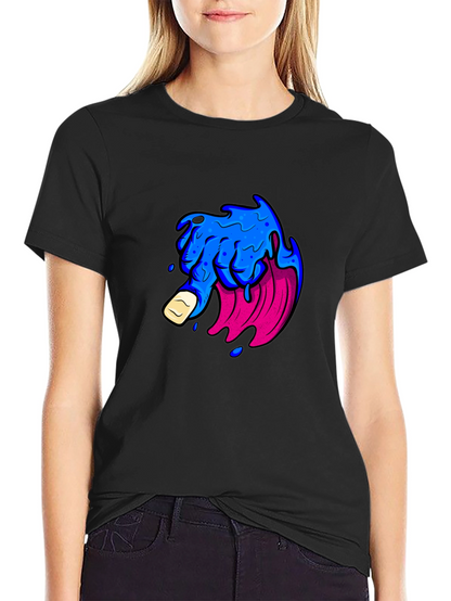 Mens Black T-Shirt with Graphic Design