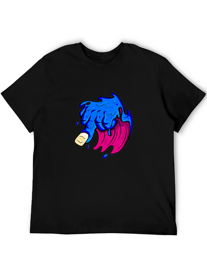 Mens Black T-Shirt with Graphic Design