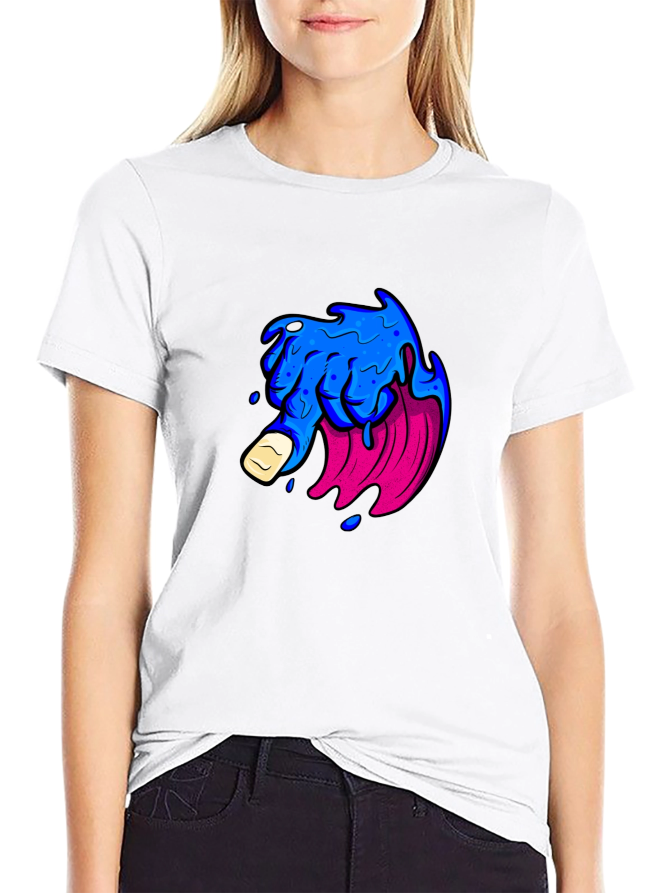 Mens Black T-Shirt with Graphic Design