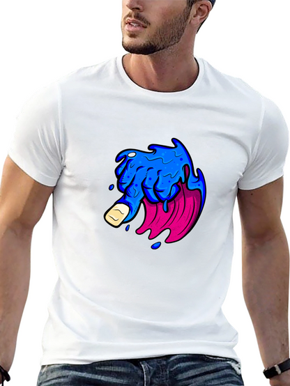Mens Black T-Shirt with Graphic Design