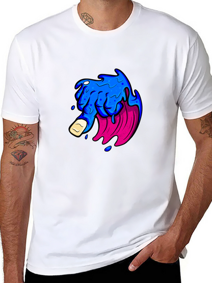 Mens Black T-Shirt with Graphic Design