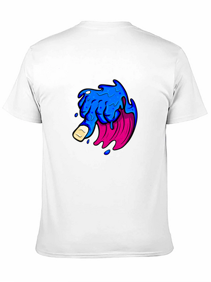Mens Black T-Shirt with Graphic Design