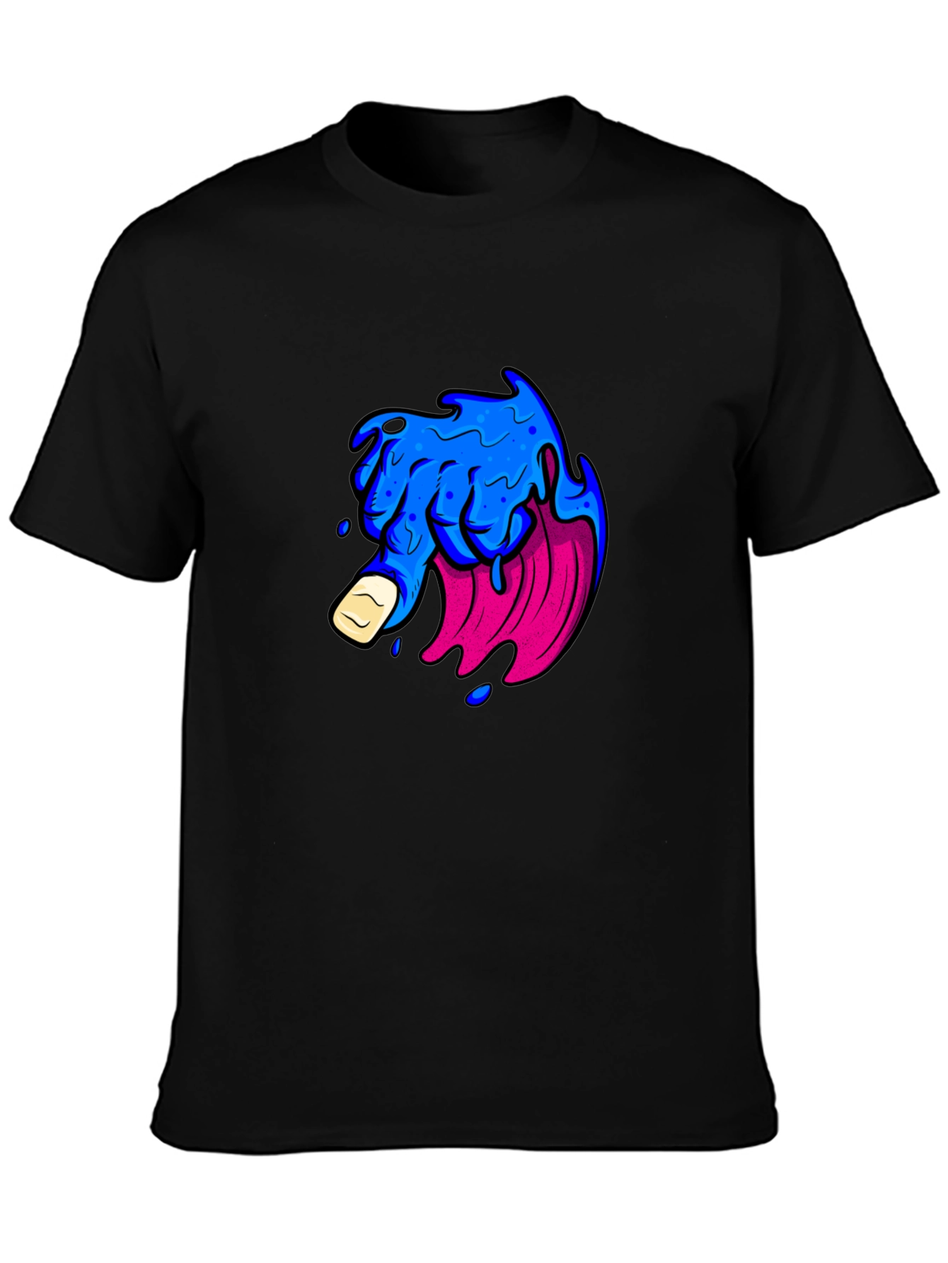 Mens Black T-Shirt with Graphic Design