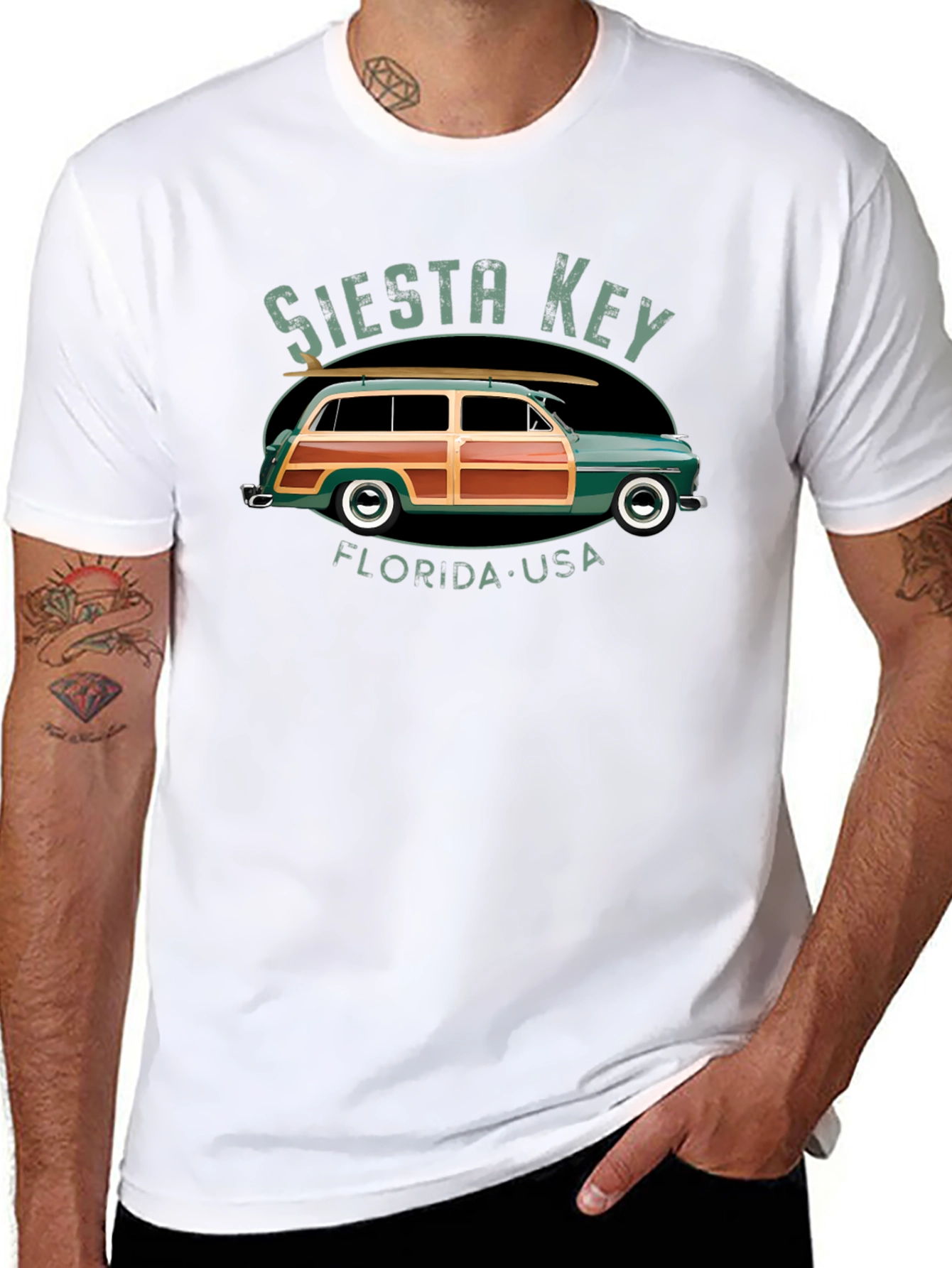 Siesta Key Car T-Shirt - Retro Surf Tee