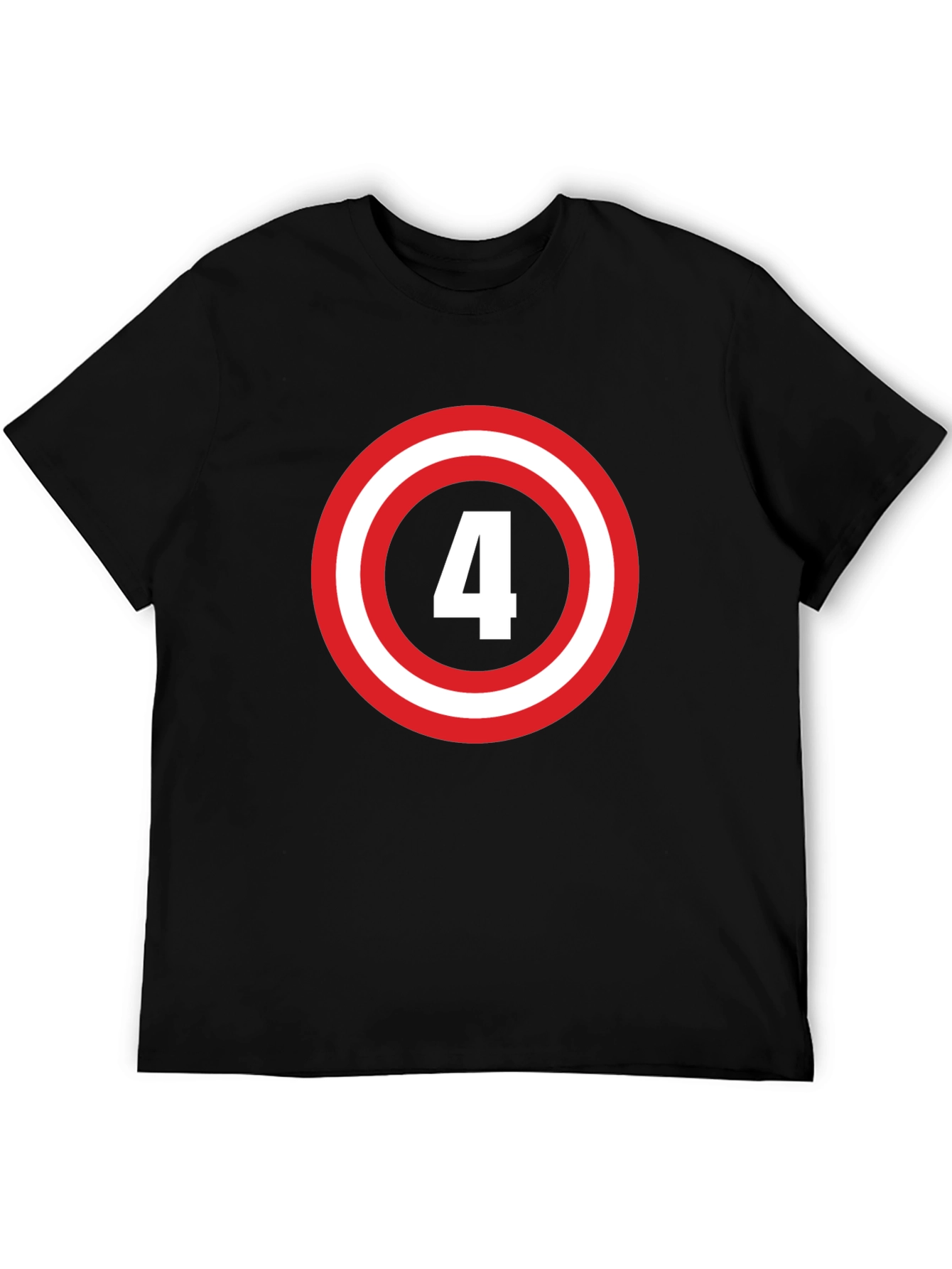 Number 4 Shield Graphic Tee - Black
