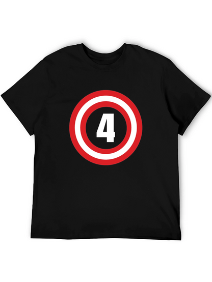 Number 4 Shield Graphic Tee - Black