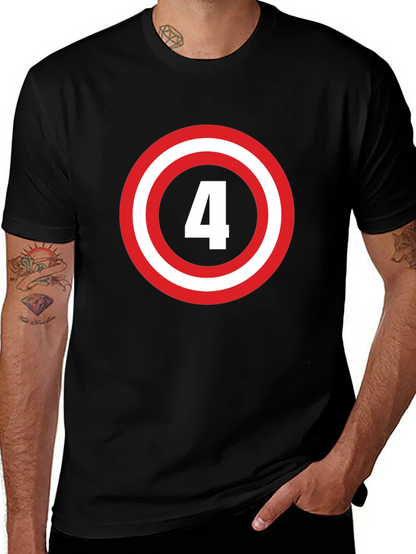 Number 4 Shield Graphic Tee - Black