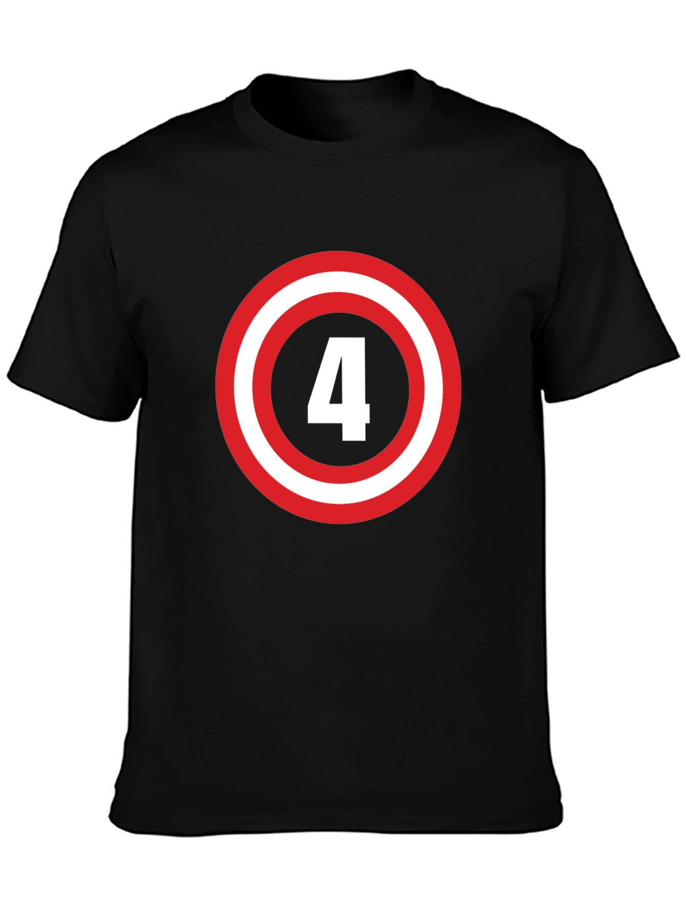 Number 4 Shield Graphic Tee - Black