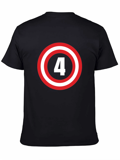 Number 4 Shield Graphic Tee - Black
