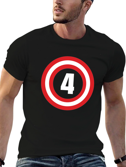 Number 4 Shield Graphic Tee - Black
