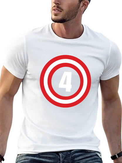 Number 4 Shield Graphic Tee - Black