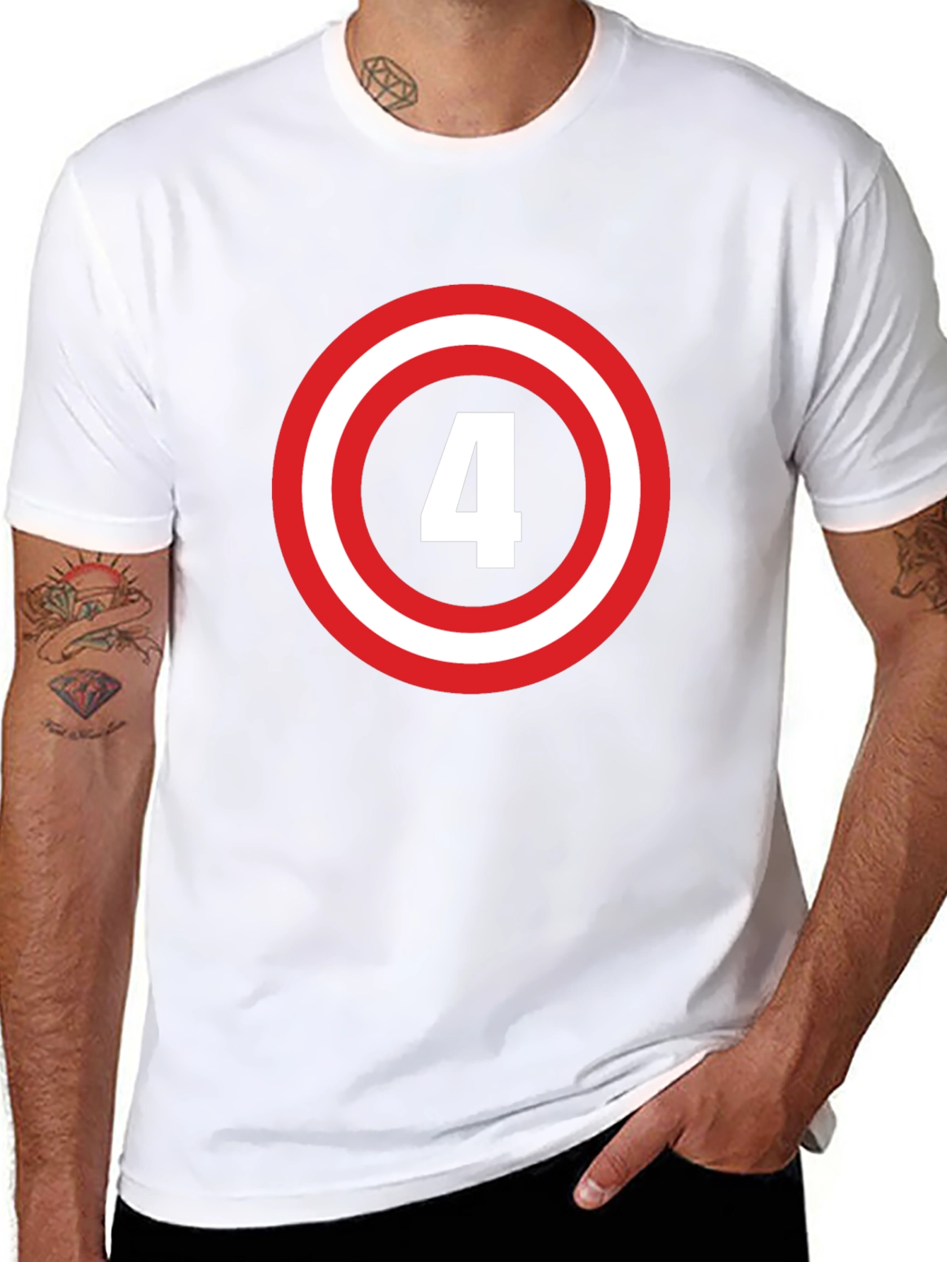 Number 4 Shield Graphic Tee - Black